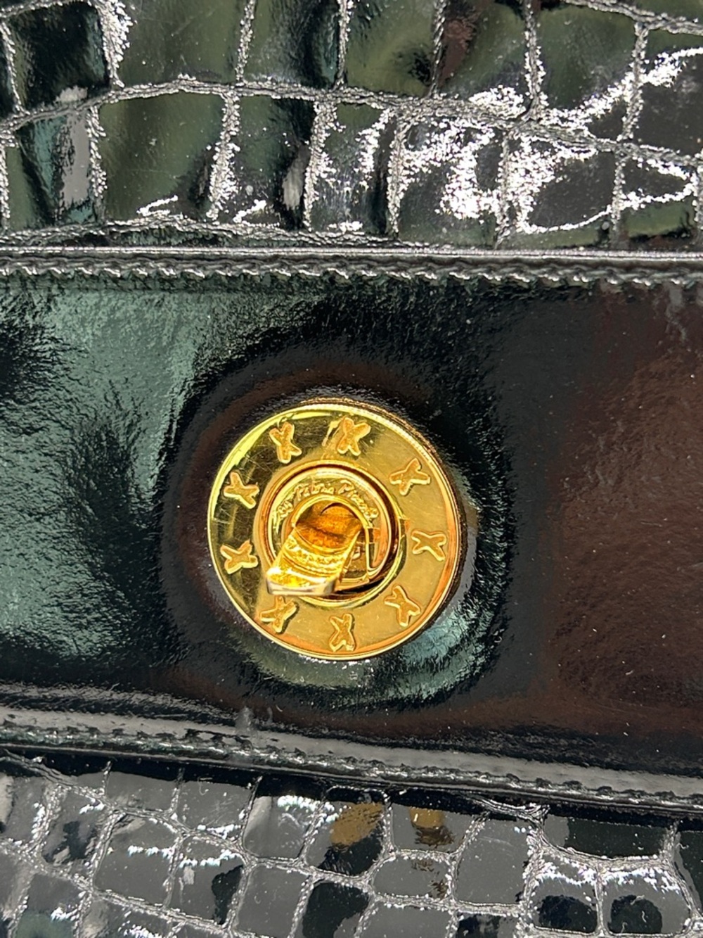 Paloma Picasso Vintage Black Snakeskin Print Leather Crossbody Bag Purse 🌺🌺 - Picture 8 of 14